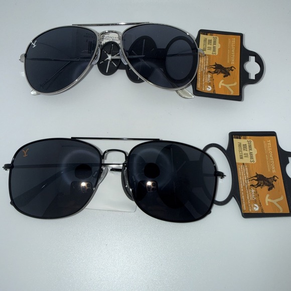 Yellowstone Other - 2 NWT Pair Authentic Yellowstone Show-Yellowstone Logo Aviator Sunglasses UV400